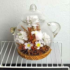 Terrarium Glass Shape Tea Pot Flowers Made In Taiwan